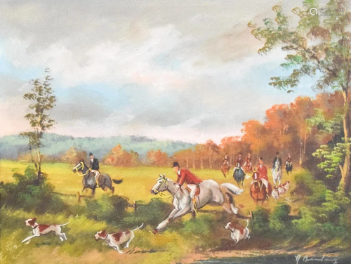 Oil on Canvas Hunt Scene