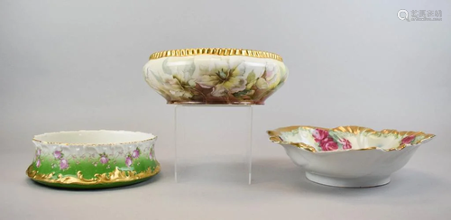 3 Continental Porcelain Serving Bowls