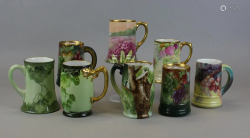 8 Limoges & Bavarian Porcelain Mugs