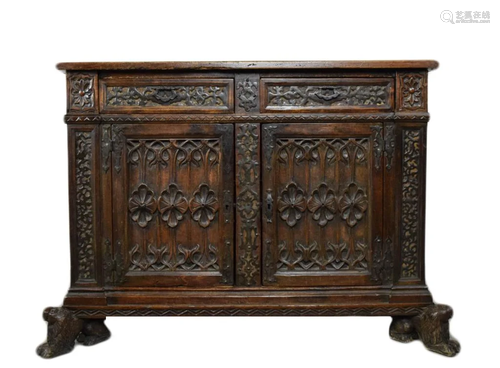 18th Century Carved Walnut Italian Cabinet