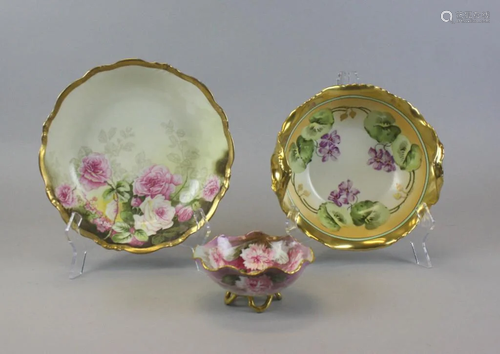 3 Elite Limoges Porcelain Bowls