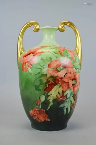 Jean Pouyat Limoges Porcelain Vase