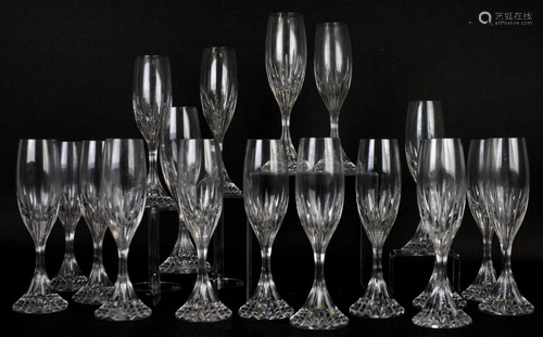 18 Baccarat Massena Crystal Champagne Flutes