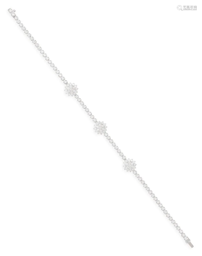 A DIAMOND BRACELET Composed of a continuous row of