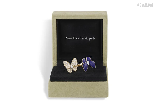 A DIAMOND AND LAPIS LAZULI RING, BY VAN CLEEF & ARPELS