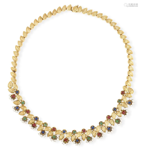 A GEM-SET AND DIAMOND NECKLACE, BY BOUCHERON, CIRCA