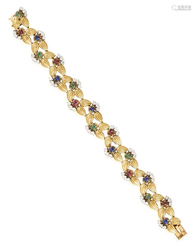 A GEM-SET AND DIAMOND BRACELET, BY BOUCHERON, CIRCA