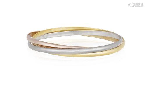 A 'TRINITY' BANGLE, BY CARTIER Composed of three round