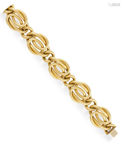 A GOLD BRACELET, BY WEINGRILL, CIRCA 1950 Designed a…