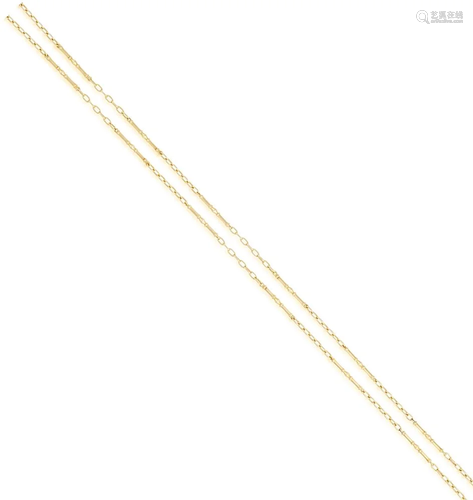 A GOLD CHAIN NECKLACE, BY CARTIER Composed of a