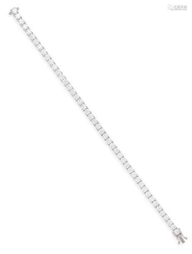 A DIAMOND LINE BRACELET Composed of a continuous row of