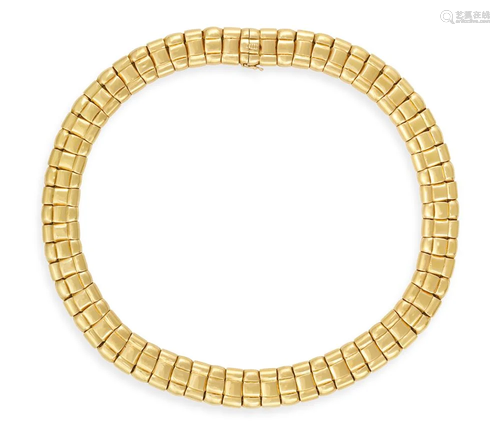 A GOLD NECKLACE, BY VAN CLEEF & ARPELS Composed of an