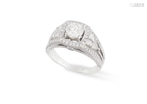 A SINGLE-STONE DIAMOND RING Composed of a brilliant-cut