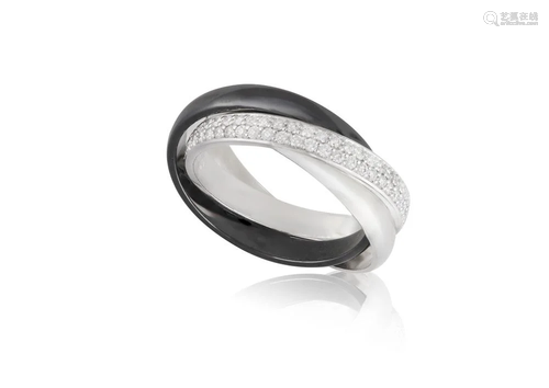 A DIAMOND 'TRINITY' RING, BY CARTIER Designed as three