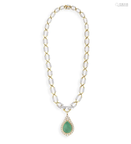 AN IMPORTANT EMERALD AND DIAMOND NECKLACE The