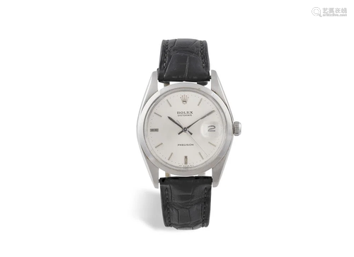 A STAINLESS STEEL CALENDAR OYSTERDATE WRISTWATCH, BY