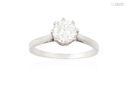 A SINGLE-STONE DIAMOND RING The brilliant-cut diamond