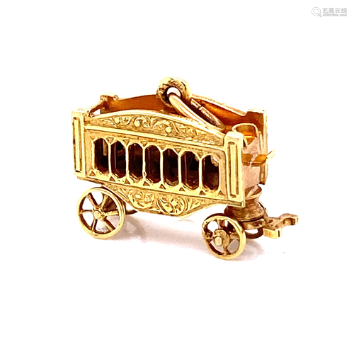 14k Circus Wagon Charm