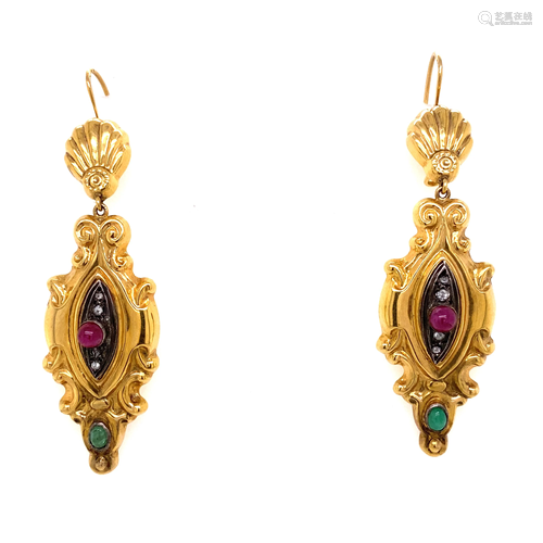 18k Victorian Earrings