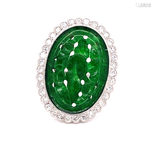 Platinum Jade Ring