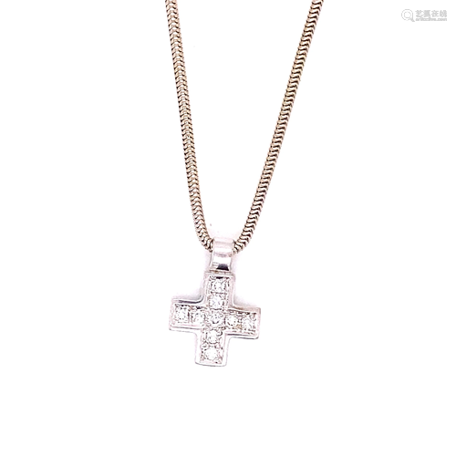 14k Cross Diamond Pendant