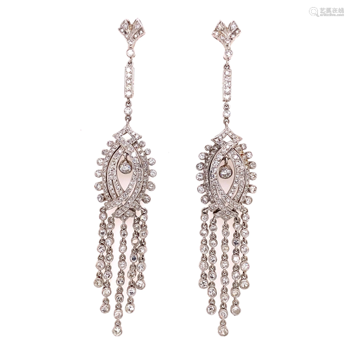 Platinum Diamond Chandeleir Earrings