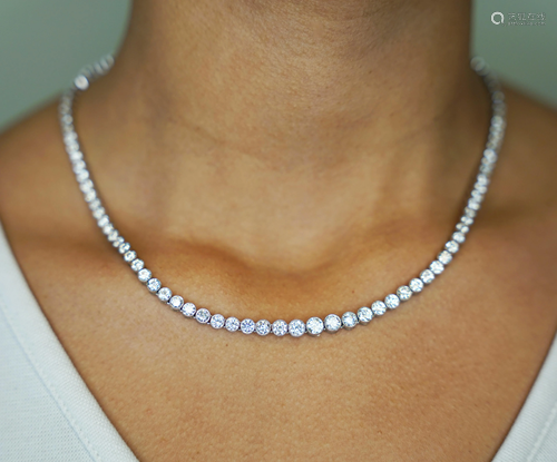 Platinum Diamond Tennis Necklace