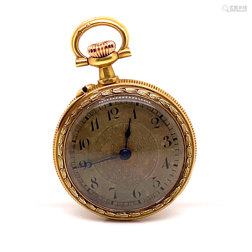 18k Ladies Pocket Watch Enamel Work