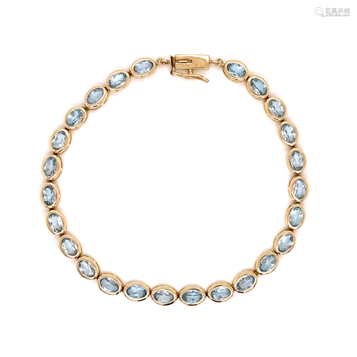 14k Aquamarine Bracelet