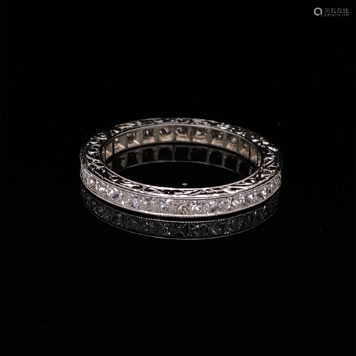 Platinum Princess Cut Diamond Eternity Band