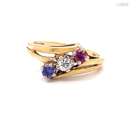 14k Ruby/Dia/Amth Ring