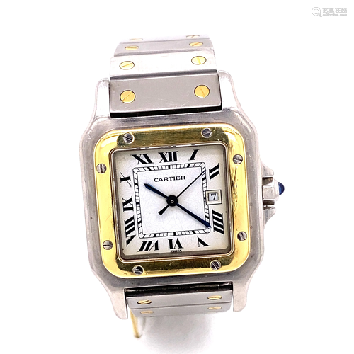 CARTIER Santos Stainless Steel Gold Watch