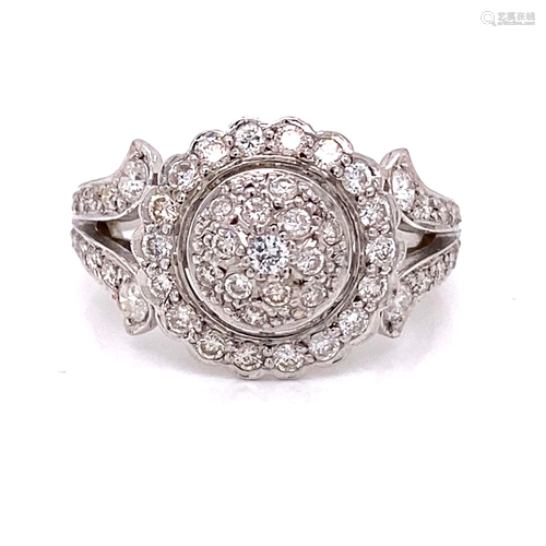 18k Diamond Sunflower Ring