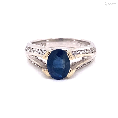 14k Sapphire Diamond Ring