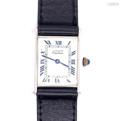 Silver CARTIER Tank Quartz