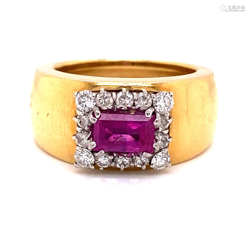 18k Diamond Ruby Ring