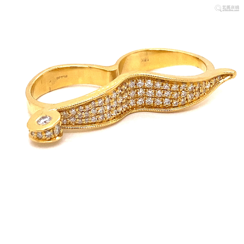 18k Two Finger 1ct. Diamond Ring