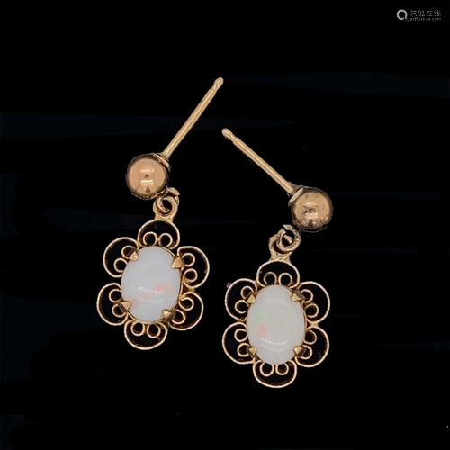 Opal Retro 14k Earring