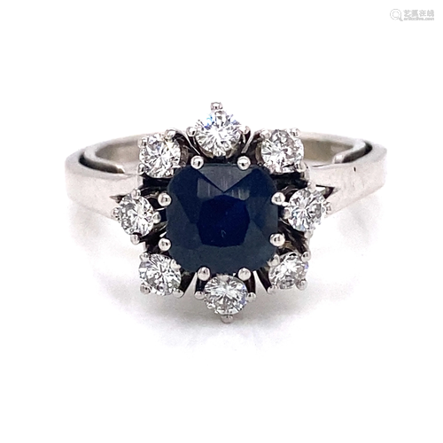 18k Diamond Sapphire Rosetta Ring