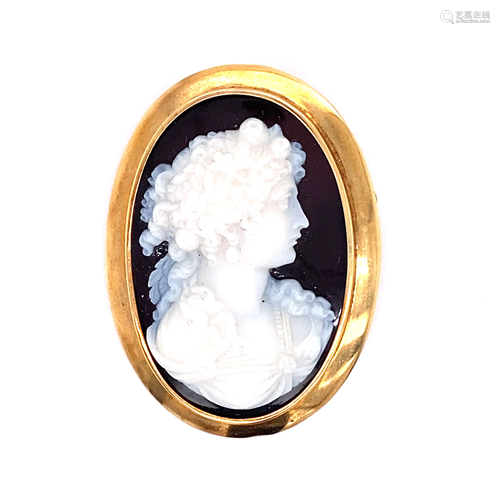 14k Cameo Brooch/ Pendant