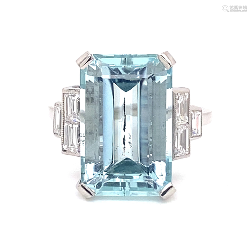 Platinum Diamond Aqua Ring