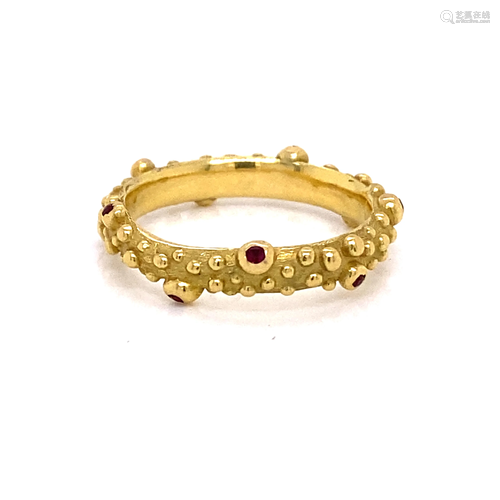 18k Ruby Bubble Band