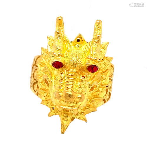 22k Gold Chinese Dragon Ring