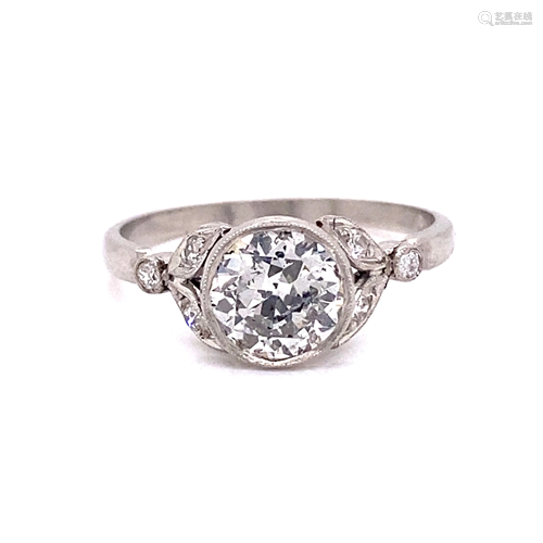 Art Deco Platinum Diamond Engagement Ring