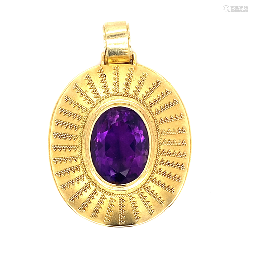 Victorian 14k Amethyst Pendant