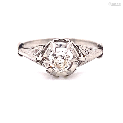 1920's Platinum Diamond Engagement Ring