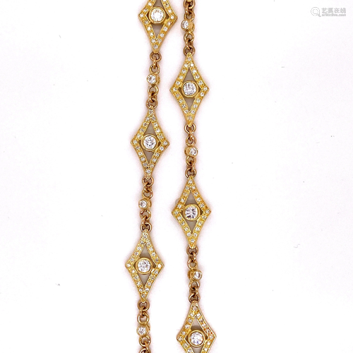 18k 10ct Diamond Long Necklace