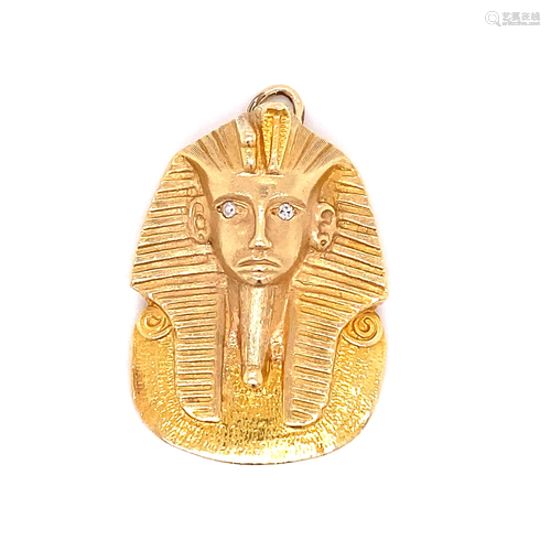 14k Tutankhamun Face Pendant