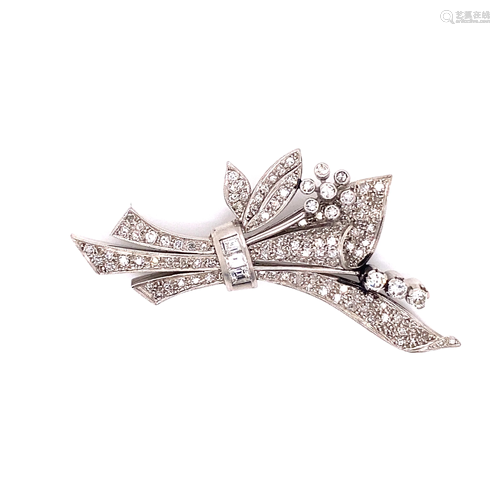 Art Deco Platinum Diamond Bouquet Pedant/Brooch