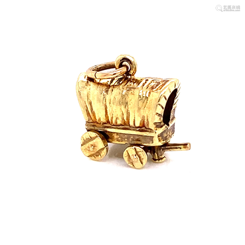 14k Covered Wagon Charm